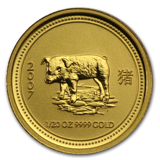 2007 Australia 1/20 oz Gold Lunar Pig BU (Series I)