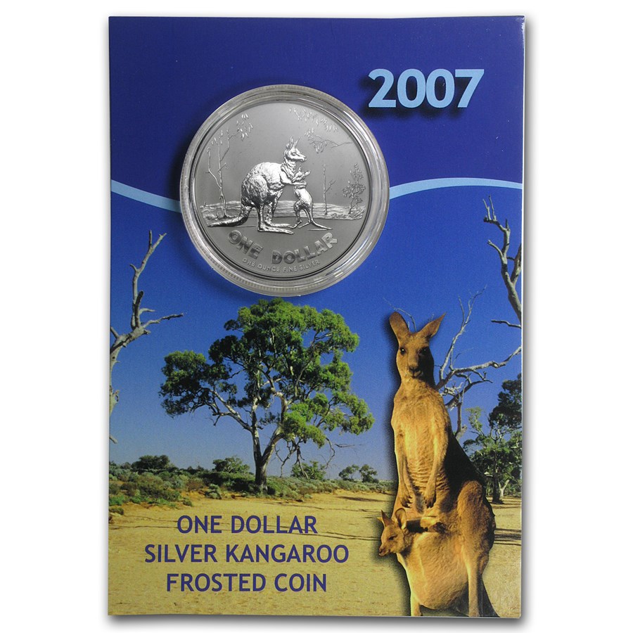 2007 Australia 1 oz Silver Kangaroo (In Display Card)