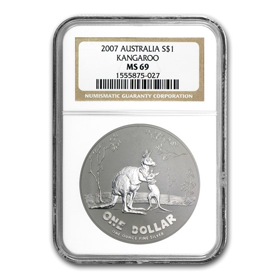2007 Australia 1 oz Silver Kangaroo MS-69 NGC
