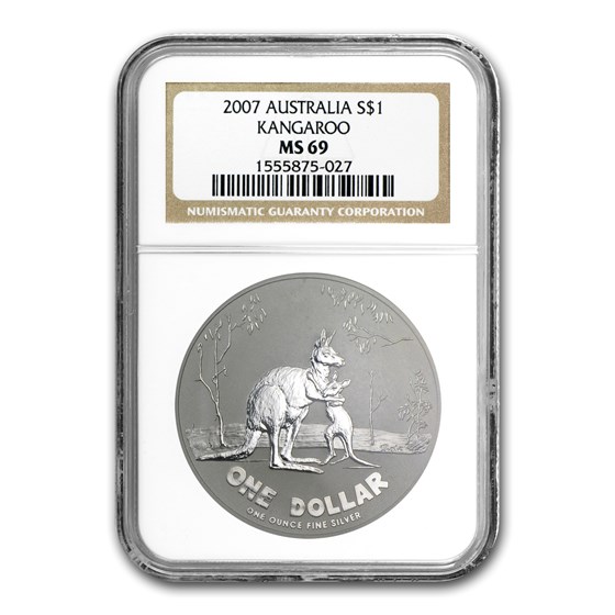 2007 Australia 1 oz Silver Kangaroo MS-69 NGC 2007 Australia 1 oz Silver Kangaroo MS-69 NGC