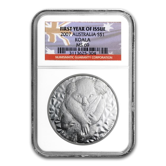 2007 Australia 1 oz Silver Koala MS-69 NGC (First Year of Issue) 2007 Australia 1 oz Silver Koala MS-69 NGC (First Year of Issue)