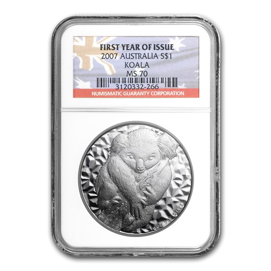 2007 Australia 1 oz Silver Koala MS-70 NGC (First Year of Issue) 2007 Australia 1 oz Silver Koala MS-70 NGC (First Year of Issue)