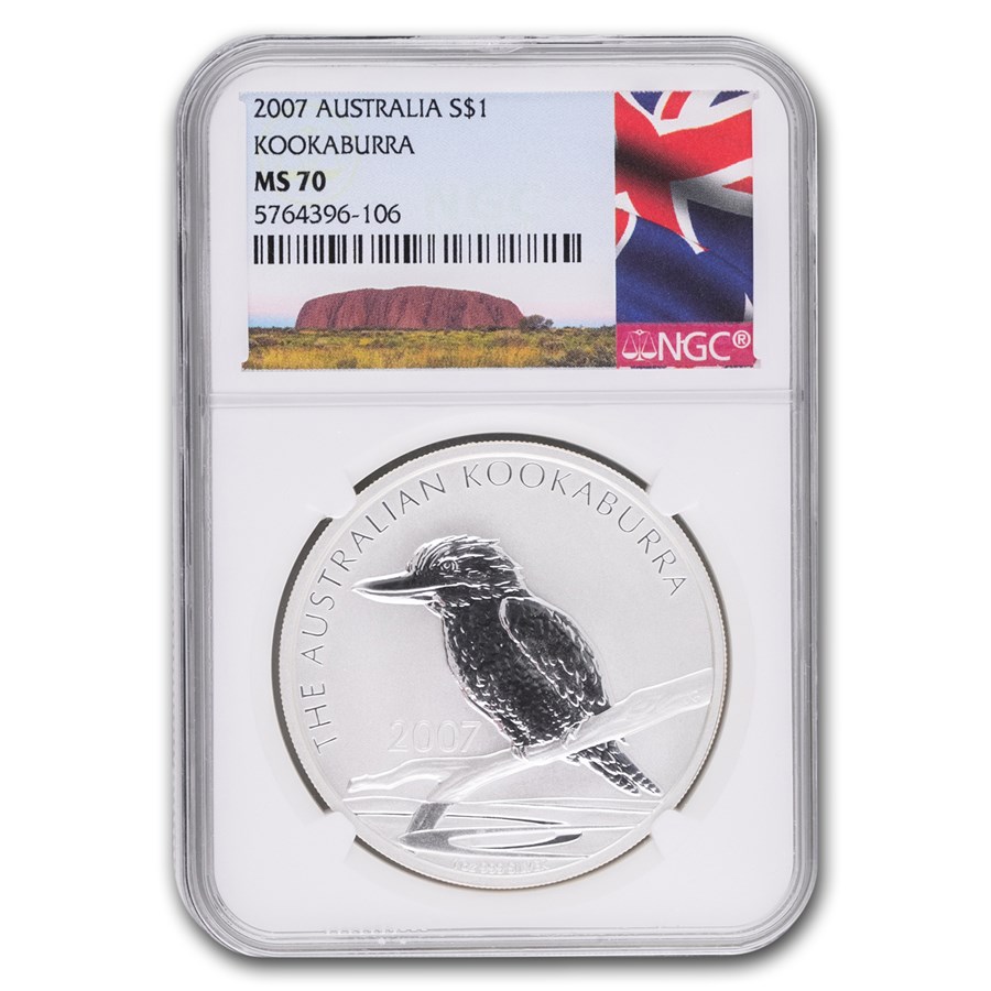 2007 Australia 1 oz Silver Kookaburra MS-70 NGC