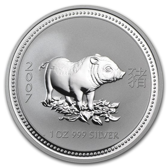2007 Australia 1 oz Silver Year of the Pig BU (Series I) 2007 Australia 1 oz Silver Year of the Pig BU (Series I)
