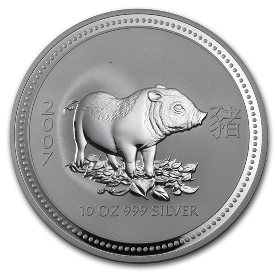 2007 Australia 10 oz Silver Year of the Pig BU