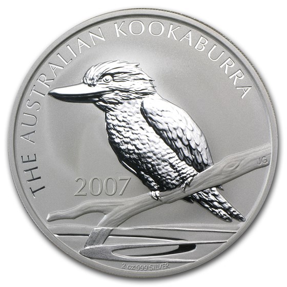 2007 Australia 2 oz Silver Kookaburra BU