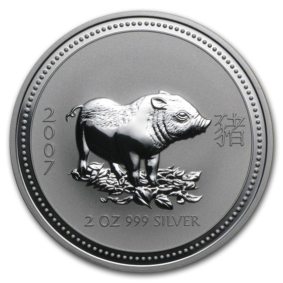 2007 Australia 2 oz Silver Year of the Pig BU 2007 Australia 2 oz Silver Year of the Pig BU