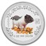 2007 Australia 5 oz Silver Year of the Pig BU (Colorized)