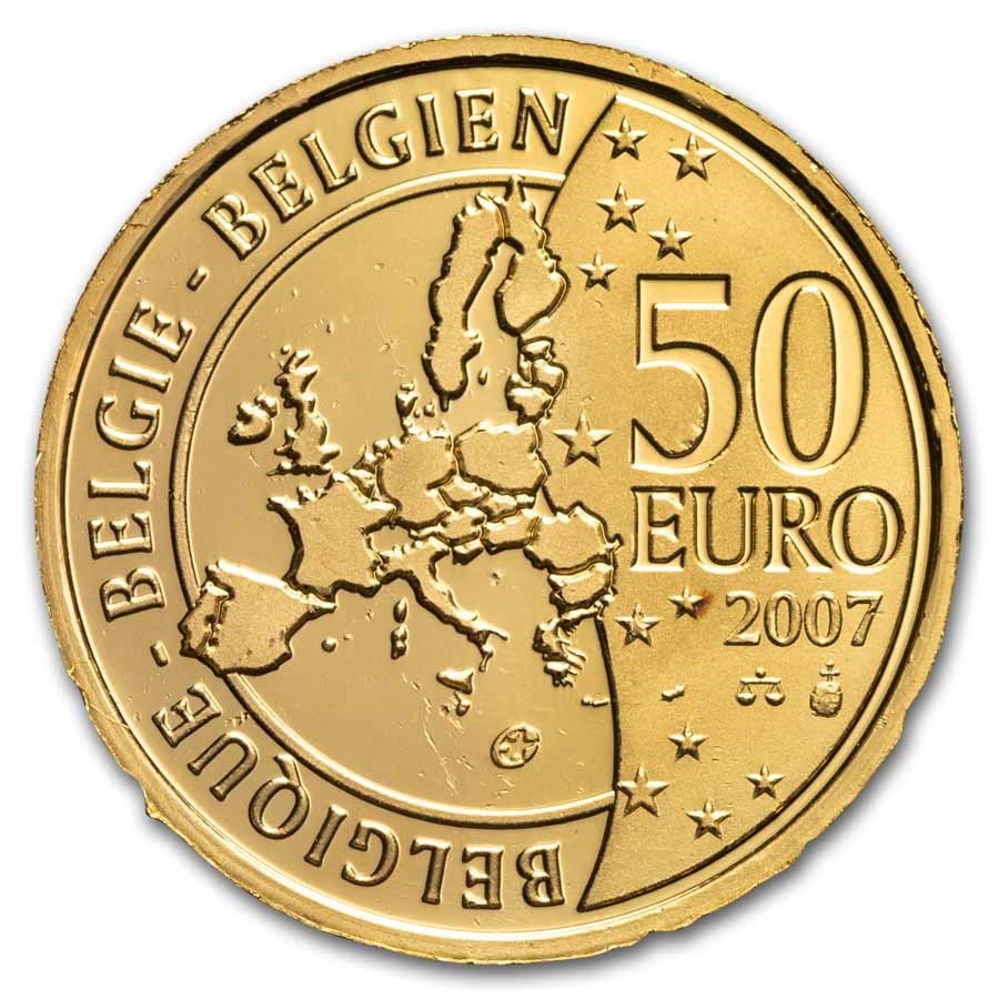 2007 Belgium Proof Gold 50 Euros 50th Anniversary Treaty of Rome