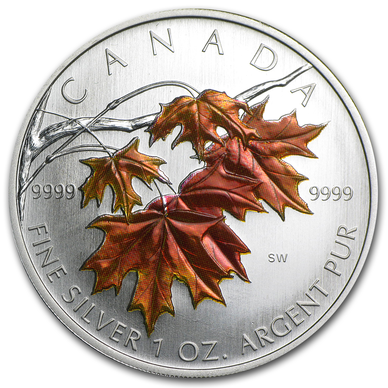 APMEX MintDirect 純銀.9999 カナダ メイプル1oz 銀貨 Buy 2007 Canadian 1 oz Silver Maple Leaf (Sugar Maple, Colored