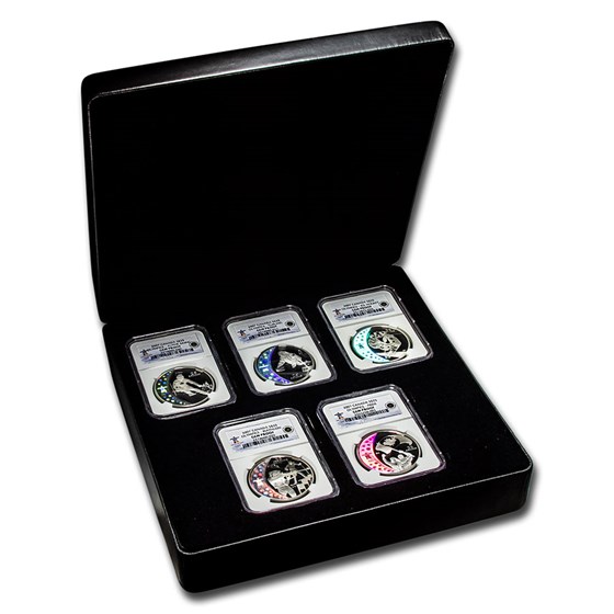 2007 Canada 5-Coin Silver $25 Olympic Hologram Set Gem Proof NGC 2007 Canada 5-Coin Silver $25 Olympic Hologram Set Gem Proof NGC