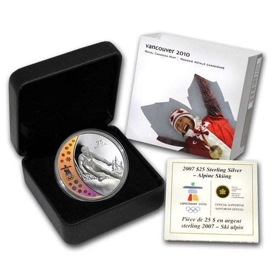2007 Canada Silver $25 Olympic Alpine Skiing (Hologram, Box/COA) 2007 Canada Silver $25 Olympic Alpine Skiing (Hologram, Box/COA)