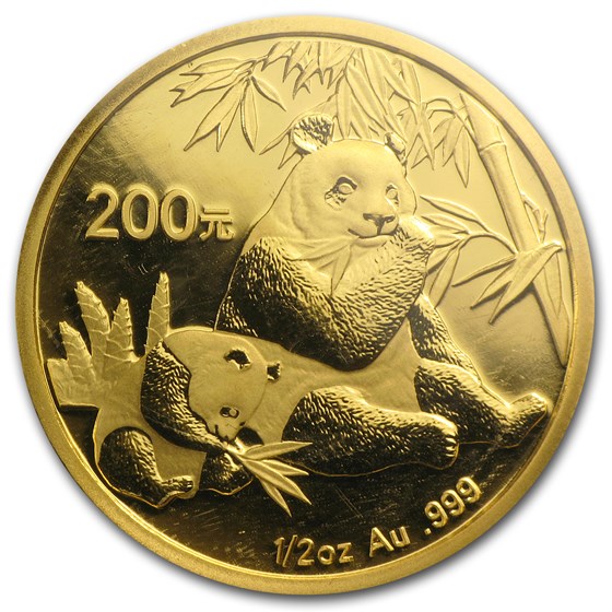 2007 China 1/2 oz Gold Panda BU (Sealed)
