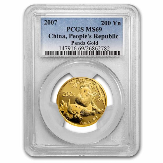 2007 China 1/2 oz Gold Panda MS-69 PCGS 2007 China 1/2 oz Gold Panda MS-69 PCGS