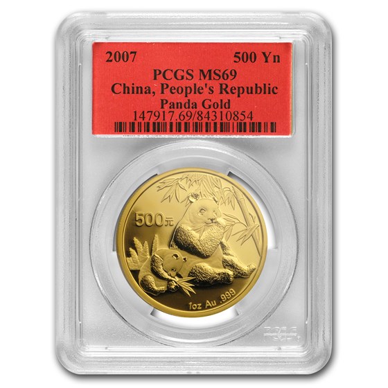 2007 China 1 oz Gold Panda MS-69 PCGS 2007 China 1 oz Gold Panda MS-69 PCGS