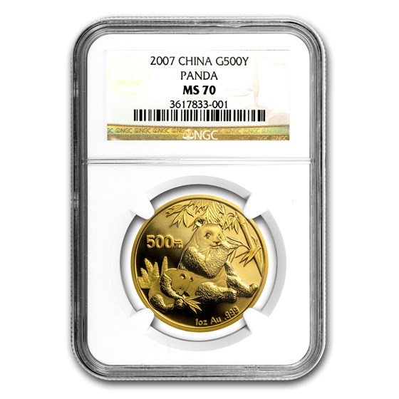 2007 China 1 oz Gold Panda MS-70 NGC 2007 China 1 oz Gold Panda MS-70 NGC