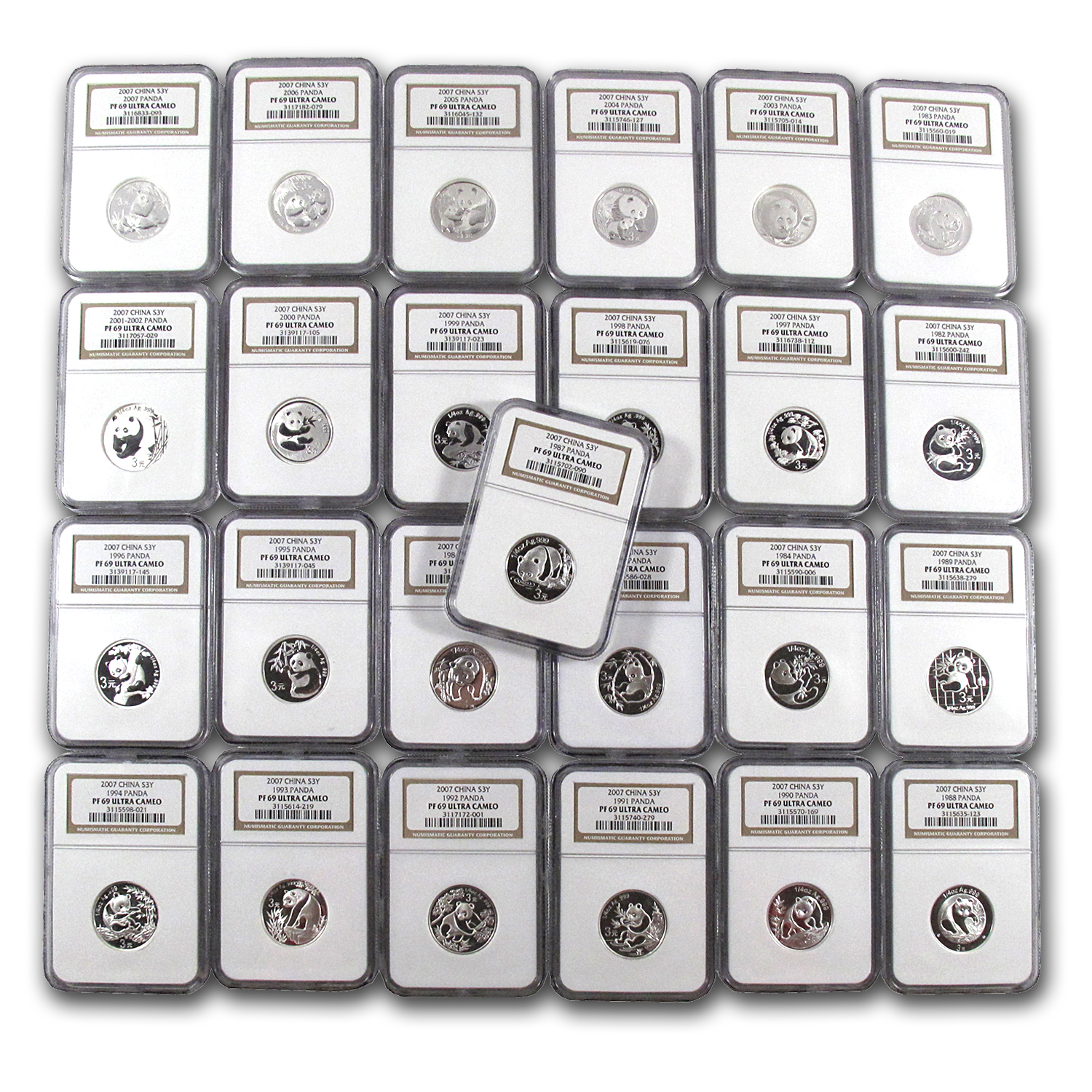 Buy 2007 China 25-Coin 1/4 oz Silver 25th Anniversary Panda