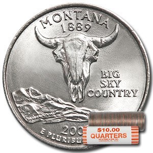 2007-D Montana Statehood Quarter 40-Coin Roll BU 2007-D Montana Statehood Quarter 40-Coin Roll BU