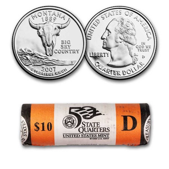 2007-D Montana Statehood Quarter 40-Coin Roll (Mint Wrapped) 2007-D Montana Statehood Quarter 40-Coin Roll (Mint Wrapped)