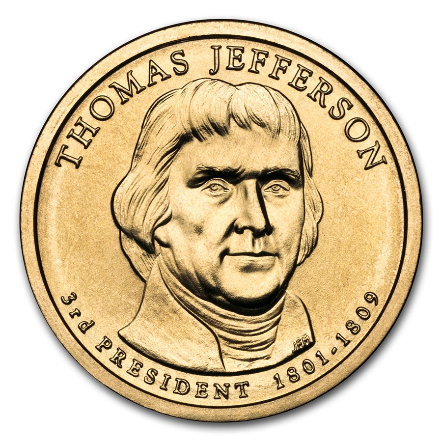 2007-D Thomas Jefferson Presidential Dollar BU