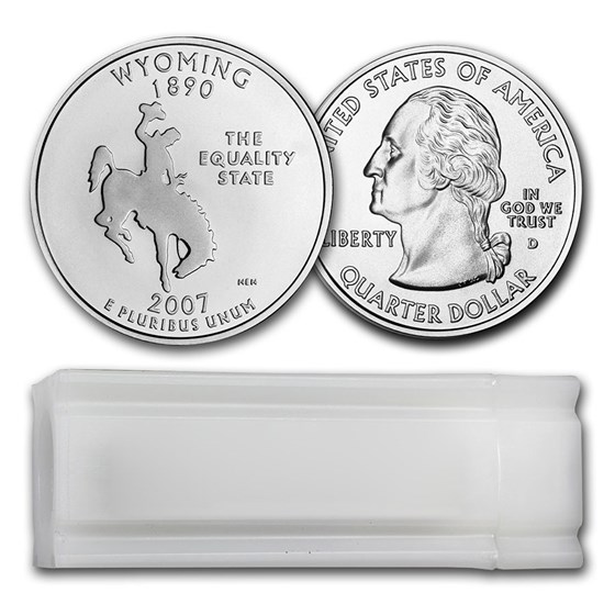 2007-D Wyoming Statehood Quarter 40-Coin Roll BU
