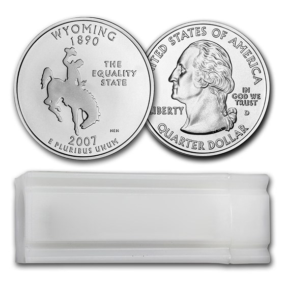 2007-D Wyoming Statehood Quarter 40-Coin Roll BU 2007-D Wyoming Statehood Quarter 40-Coin Roll BU
