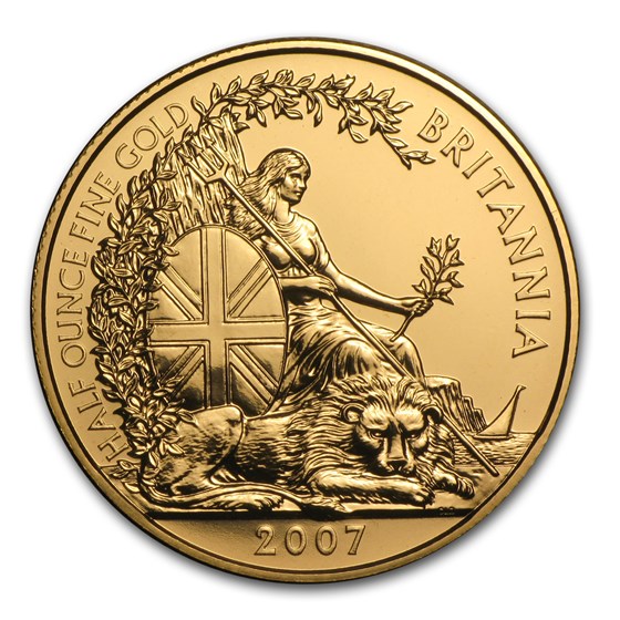 2007 Great Britain 1/2 oz Gold Britannia BU 2007 Great Britain 1/2 oz Gold Britannia BU