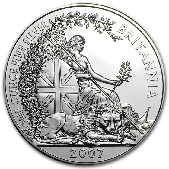 2007 Great Britain 1 oz Silver Britannia BU