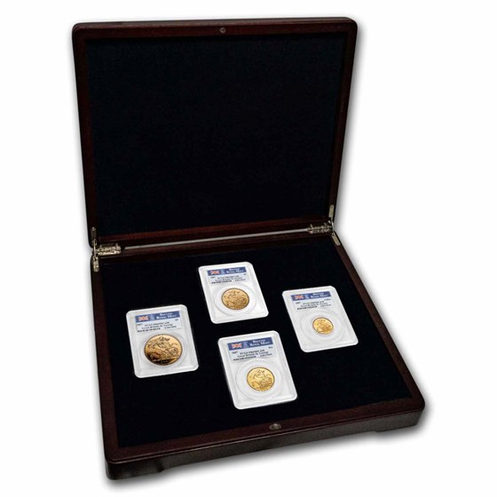2007 Great Britain 4-Coin Gold Sovereign Deluxe Set PR-69 PCGS 2007 Great Britain 4-Coin Gold Sovereign Deluxe Set PR-69 PCGS