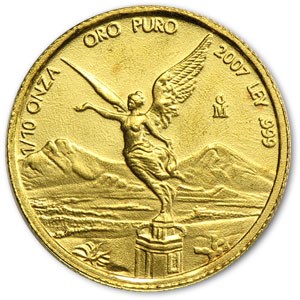 2007 Mexico 1/10 oz Gold Libertad BU