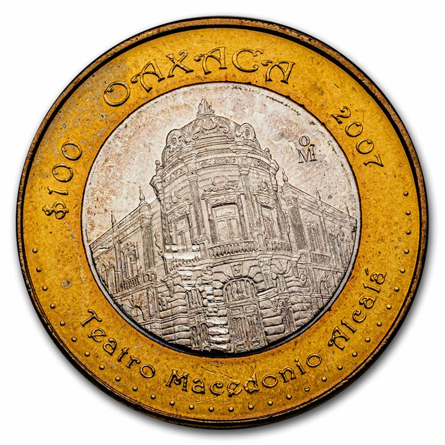 2007 Mexico Bimetallic 100 Pesos Oaxaca BU (2nd Edition)