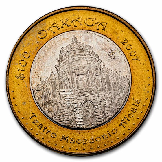 2007 Mexico Bimetallic 100 Pesos Oaxaca BU (2nd Edition) 2007 Mexico Bimetallic 100 Pesos Oaxaca BU (2nd Edition)