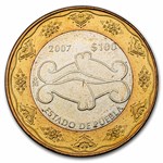 2007 Mexico Bimetallic 100 Pesos Puebla BU (2nd Edition)