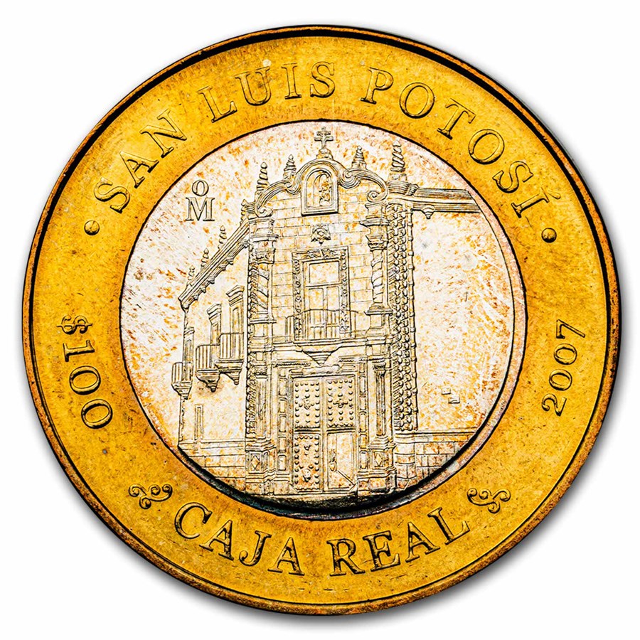 2007 Mexico Bimetallic 100 Pesos San Luis Potosi BU (2nd Edition)