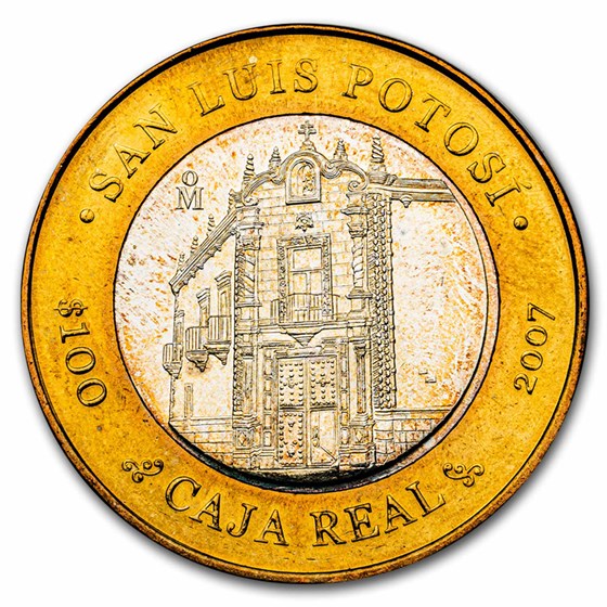 2007 Mexico Bimetallic 100 Pesos San Luis Potosi BU (2nd Edition) 2007 Mexico Bimetallic 100 Pesos San Luis Potosi BU (2nd Edition)