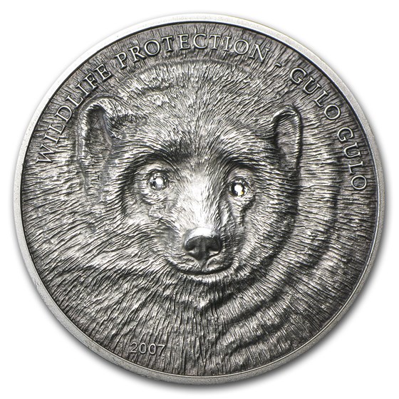 2007 Mongolia Silver 500 Togrog Wolverine Gulo Gulo