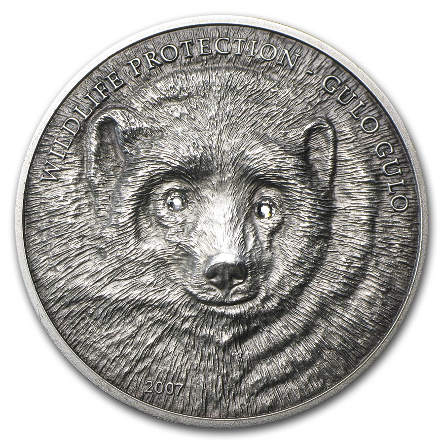 2007 Mongolia Silver 500 Togrog Wolverine Gulo Gulo