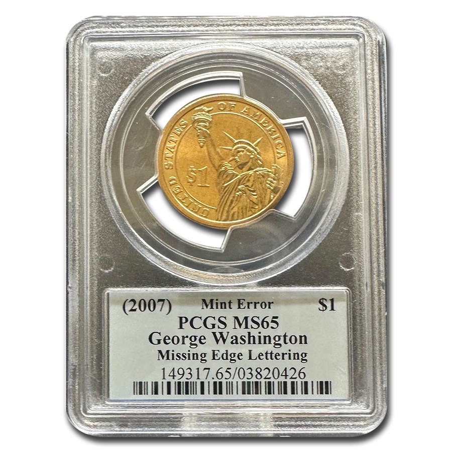 2007-P George Washington Dollar MS-65 PCGS (Missing Edge Letters)