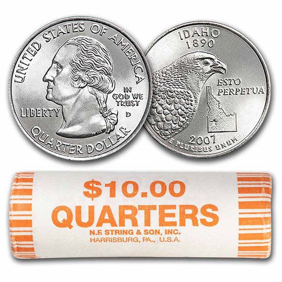 2007-P Idaho Statehood Quarter 40-Coin Roll BU 2007-P Idaho Statehood Quarter 40-Coin Roll BU