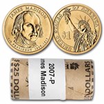 2007-P James Madison 25-Coin Presidential Dollar Roll