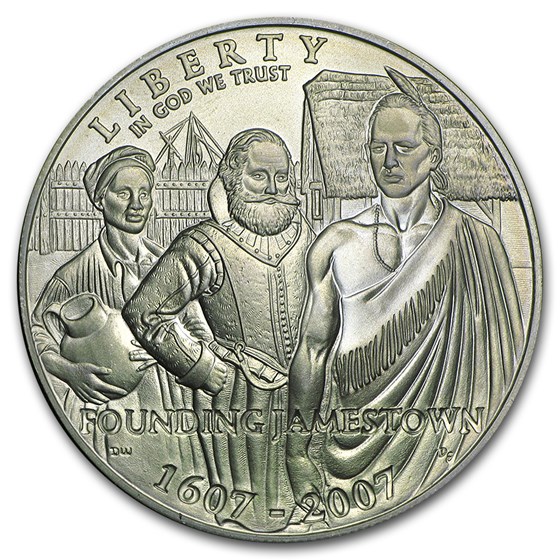 2007-P Jamestown 400th Anniv $1 Silver Commem BU (Capsule only) 2007-P Jamestown 400th Anniv $1 Silver Commem BU (Capsule only)
