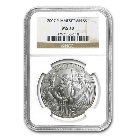 2007-P Jamestown 400th Anniv $1 Silver Commem MS-70 NGC