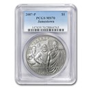 2007-P Jamestown 400th Anniv $1 Silver Commem MS-70 PCGS