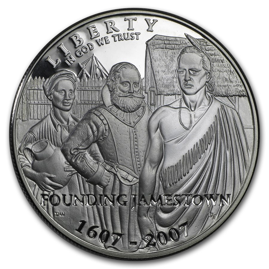 2007-P Jamestown 400th Anniv $1 Silver Commem Proof (w/Box & COA)