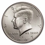 2007-P Kennedy Half Dollar 20-Coin Mint Roll BU (Mint Wrapped)