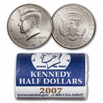 2007-P Kennedy Half Dollar 20-Coin Mint Roll BU (Mint Wrapped)