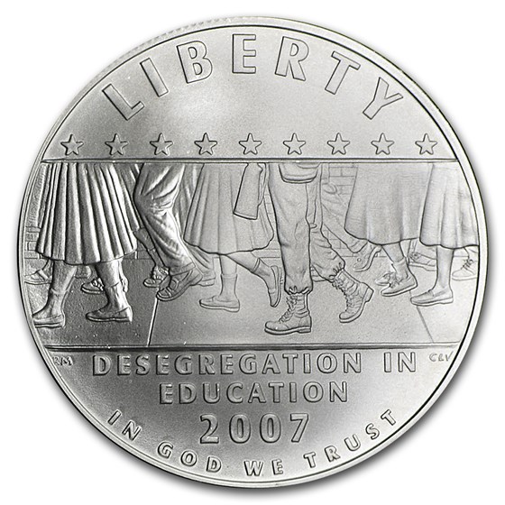 2007-P School Desegregation $1 Silver Commem BU (w/Box & COA) 2007-P School Desegregation $1 Silver Commem BU (w/Box & COA)