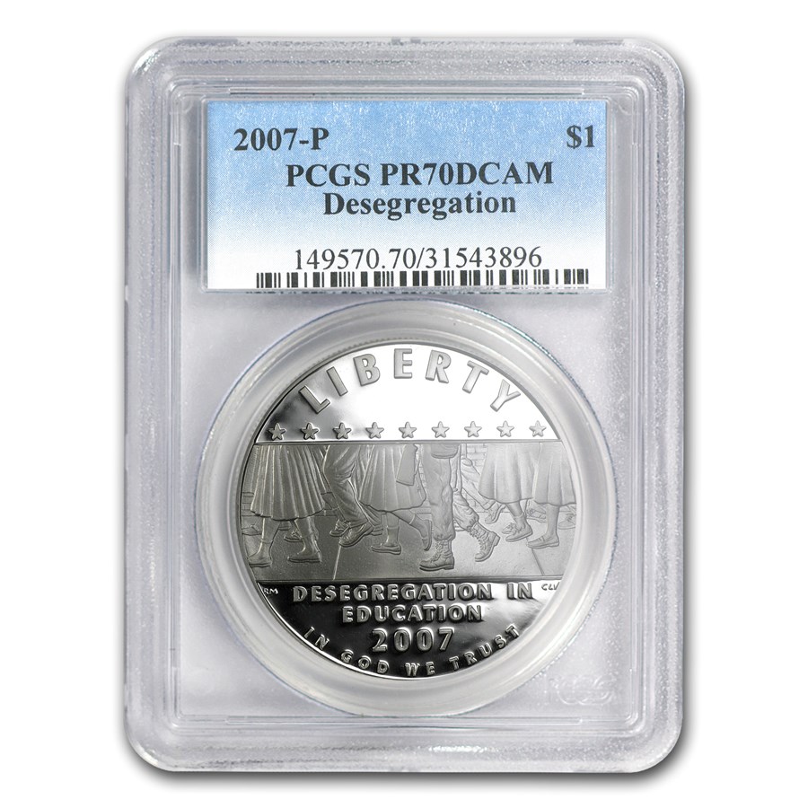 2007-P School Desegregation $1 Silver Commem PR-70 PCGS