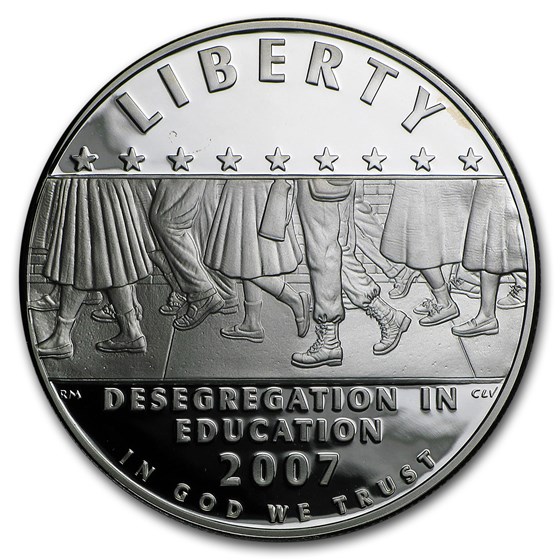 2007-P School Desegregation $1 Silver Commem Proof (w/Box & COA) 2007-P School Desegregation $1 Silver Commem Proof (w/Box & COA)