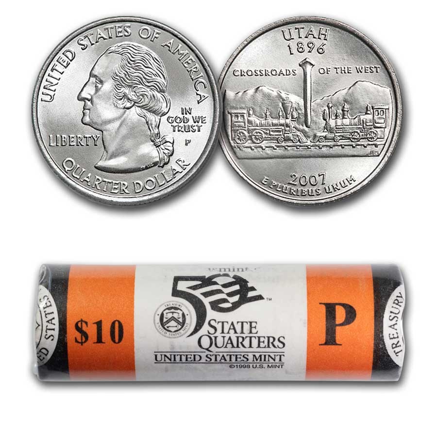 2007-P Utah Statehood Quarter 40-Coin Roll (Mint Wrapped)